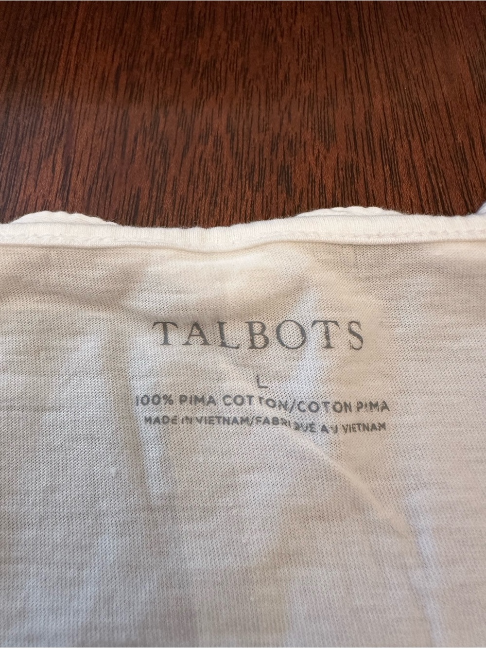 Talbots White Ruffle-Edge Short Sleeve Tee - Picture 3 of 3